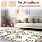 Classic Floral Motif Outline Rug