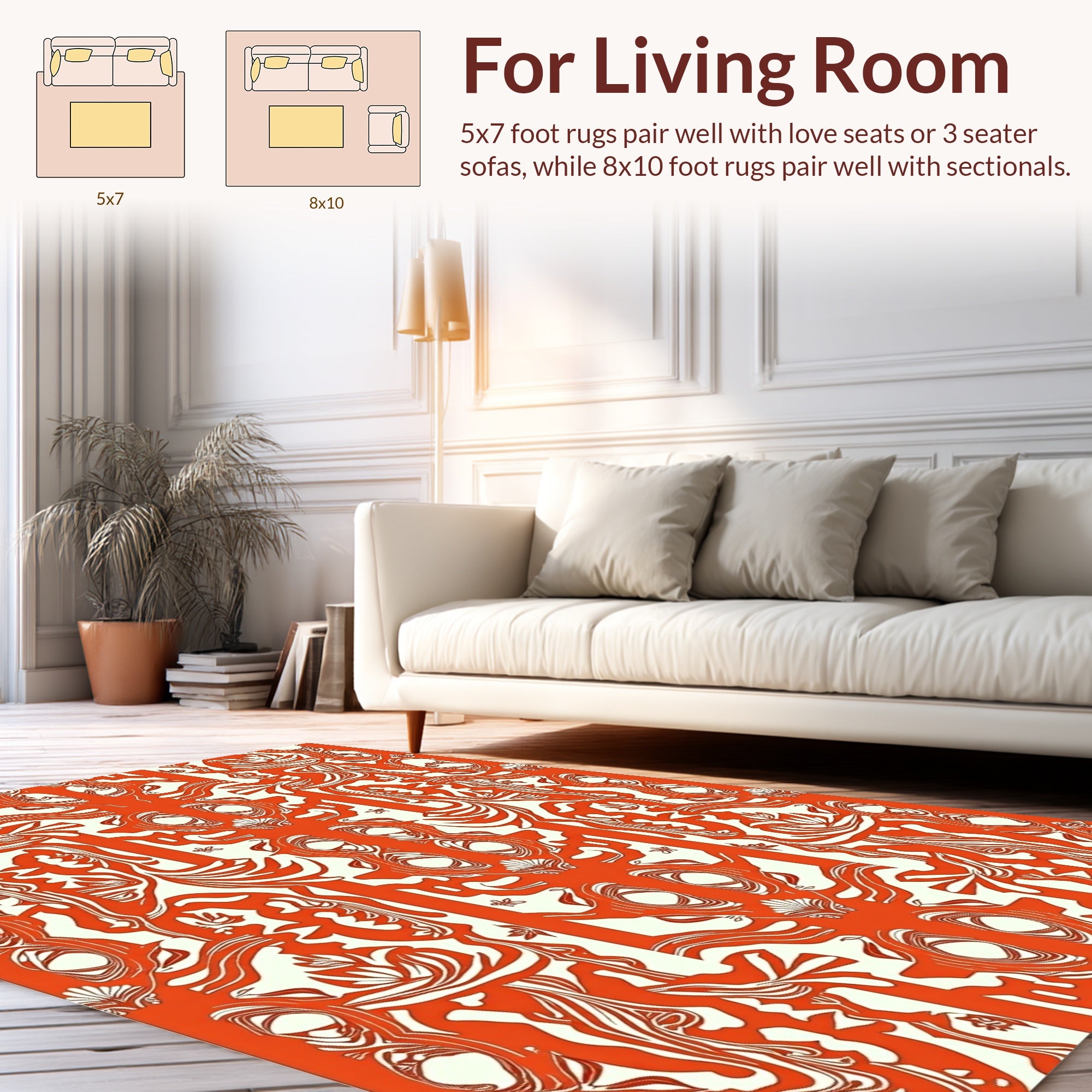 Abstract Floral Pattern With Faces Rug