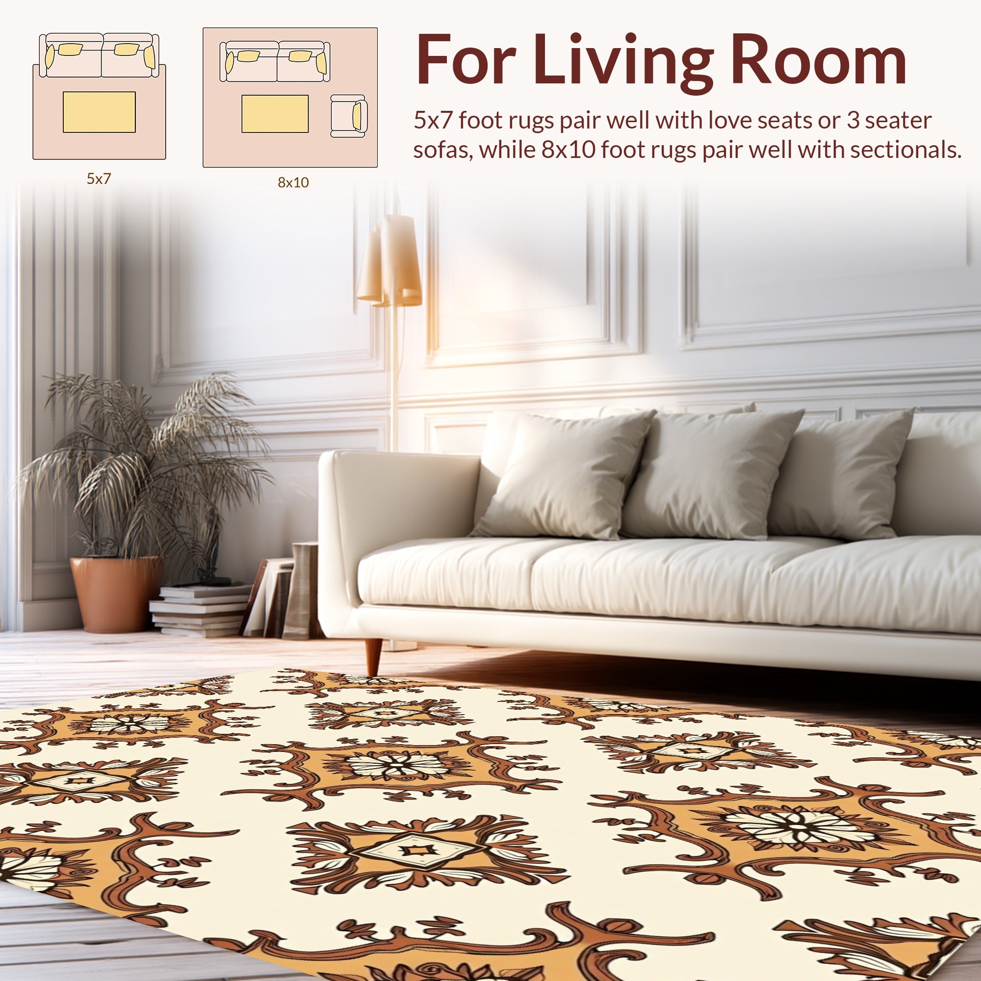Traditional Floral Scrollwork Pattern Rug