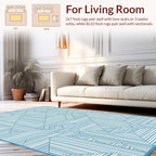 Abstract Geometric Lines Indigo Design Rug