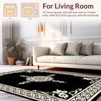 Elegant Floral Medallion Border Design Rug