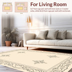 Elegant Scrollwork and Floral Medallion Pattern Rug