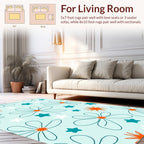 Whimsical Floral Star Design Rug