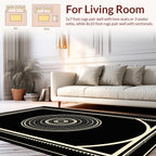 Bold Concentric Circles Frame Design Rug