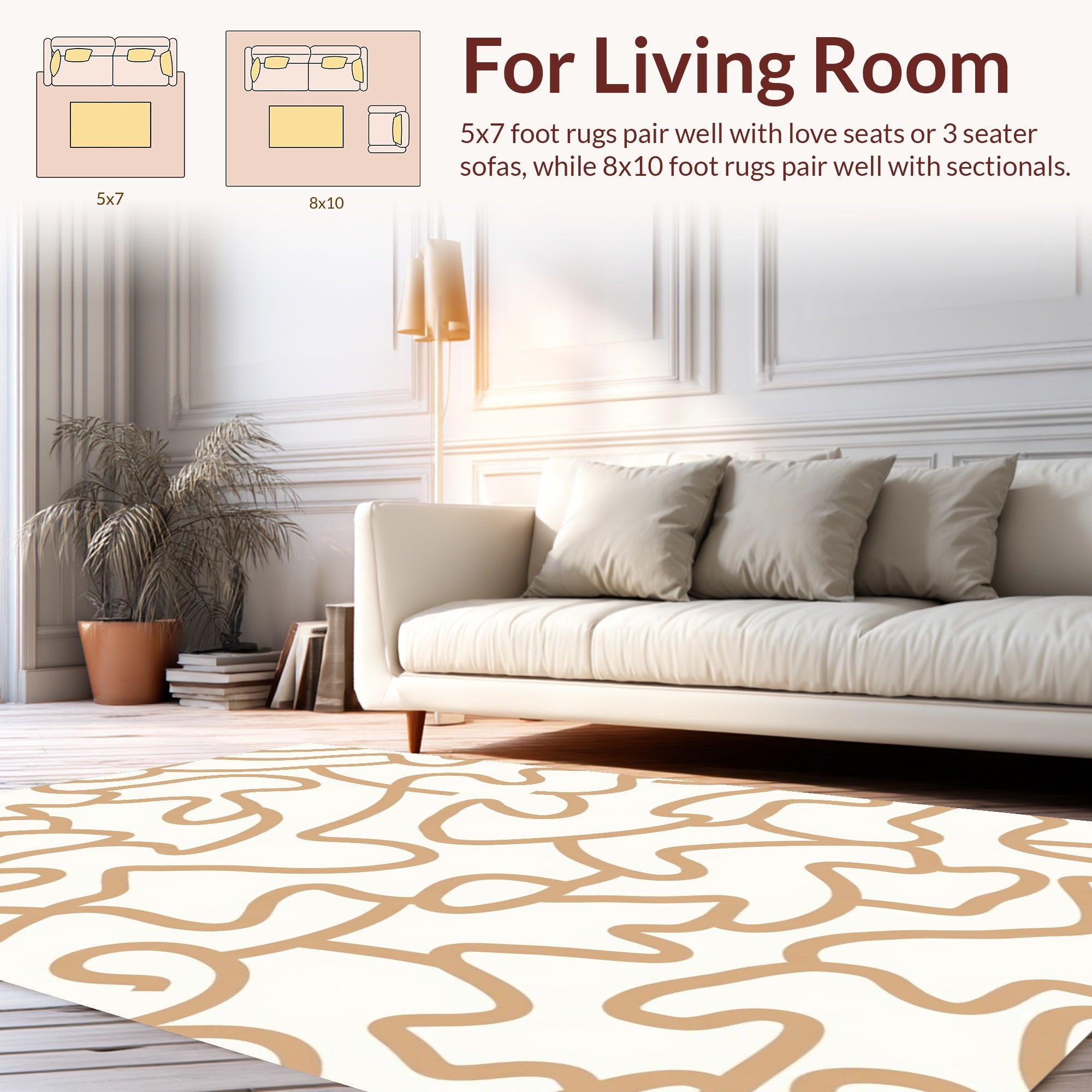 Abstract Swirl Contour Design Rug