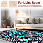 Ornate Teal Cream Mandala Rug