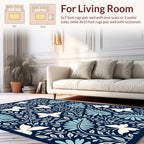 Butterflies and Botanical Illustration Design Rug