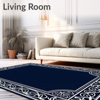 Ornate Floral Vine Border Design Rug