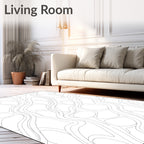Organic Flowing Line Abstract Design Rug