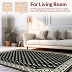Bold Black Cream Diamond Swirl Rug