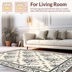 Classic Floral Damask Pattern Overlay Rug