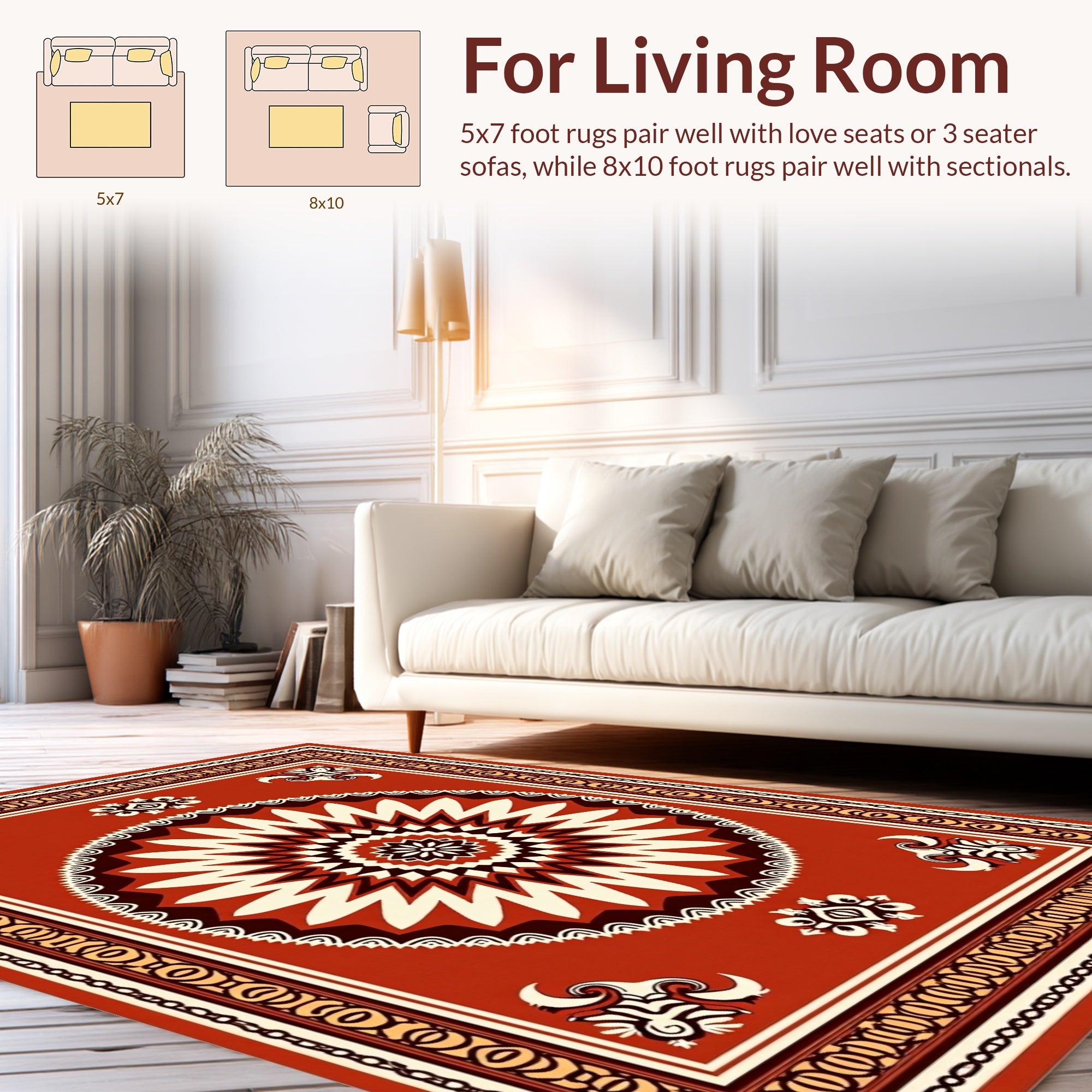 Radiant Starburst Geometric Pattern Rug