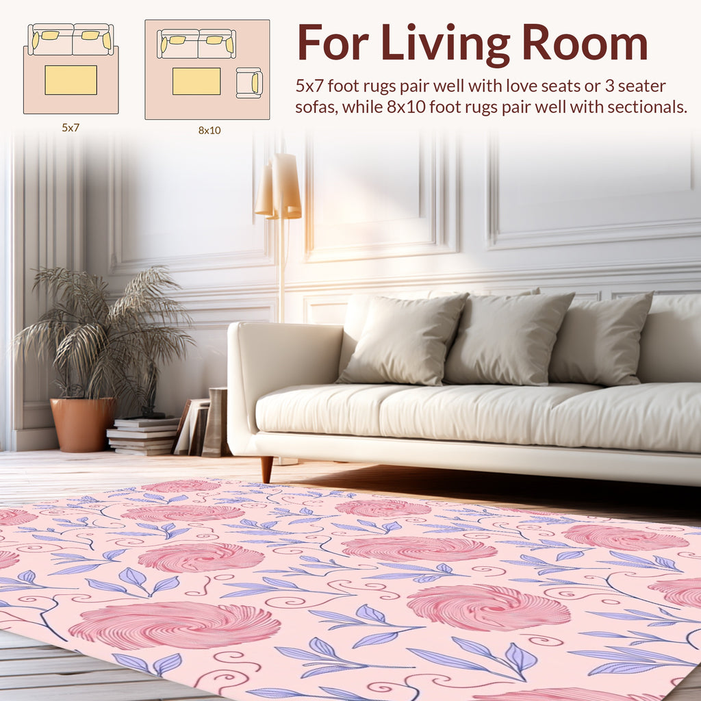 Pastel Floral Swirl Pattern Rug