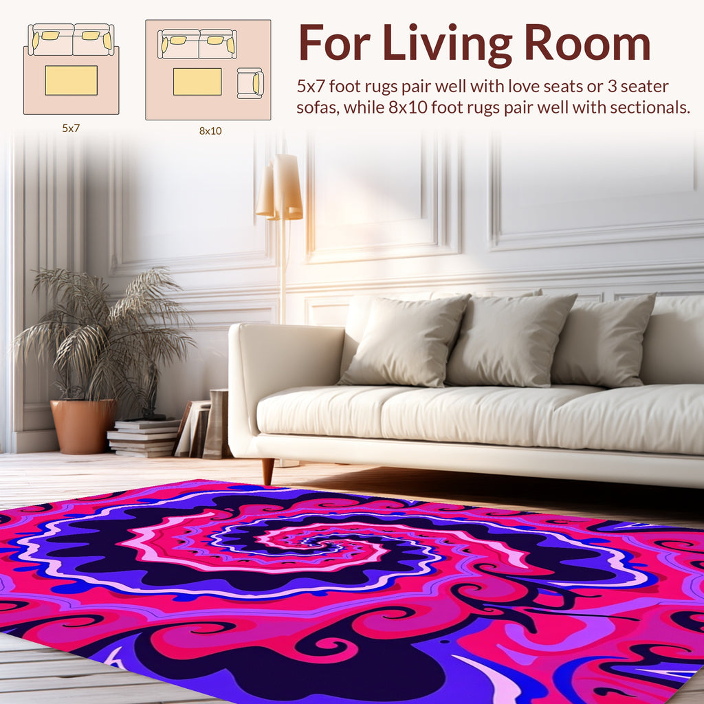 Vibrant Swirl Pattern Rug