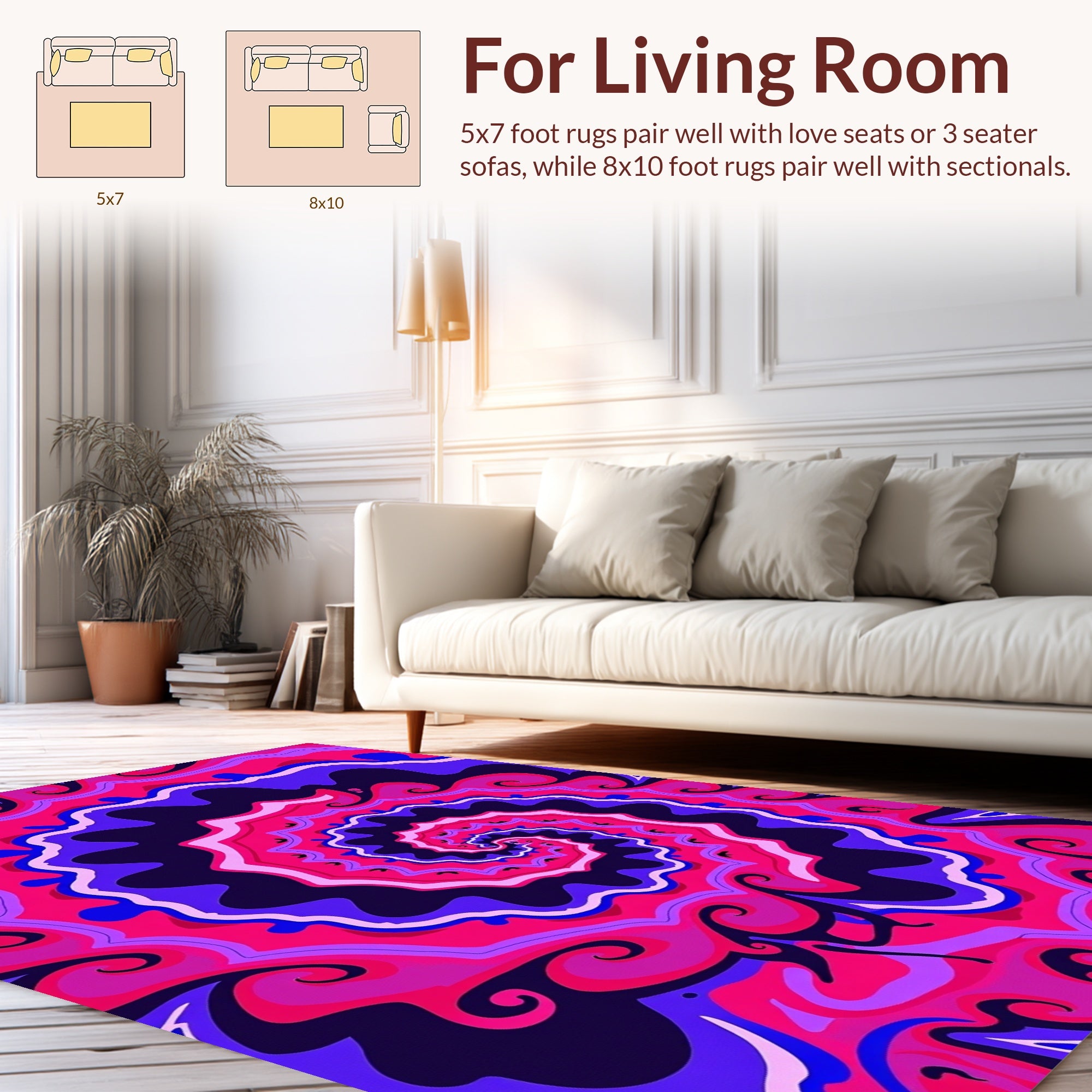 Vibrant Swirl Pattern Rug