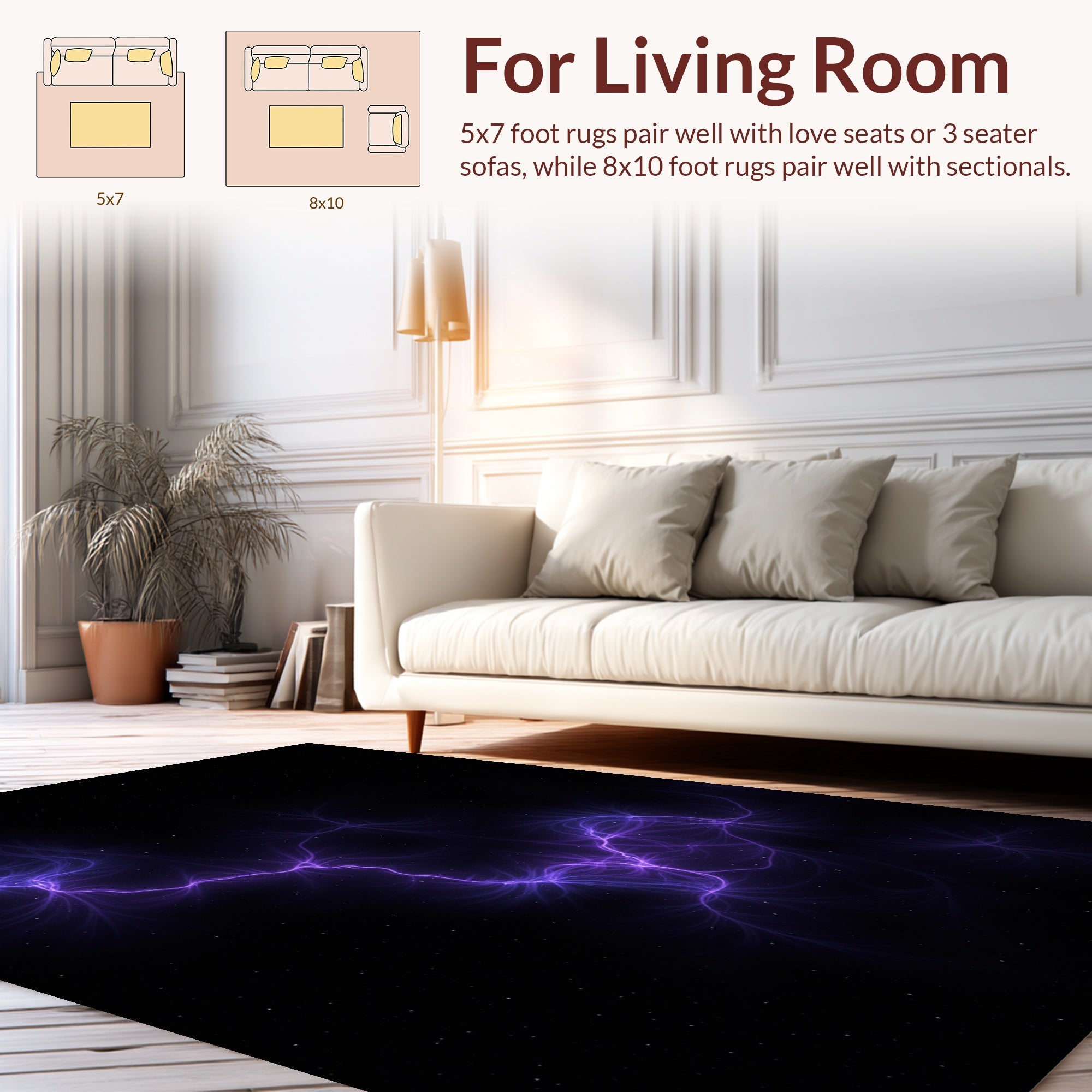 Electric Nebula Abstract Cosmic Design Rug