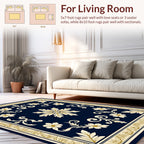 Elegant Floral Scroll Pattern Rug