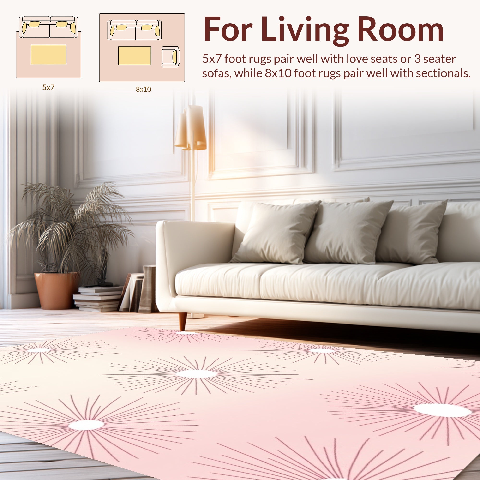 Sunburst Patterned Gradient Background Rug