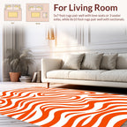 Orange Swirls Abstract Pattern Rug