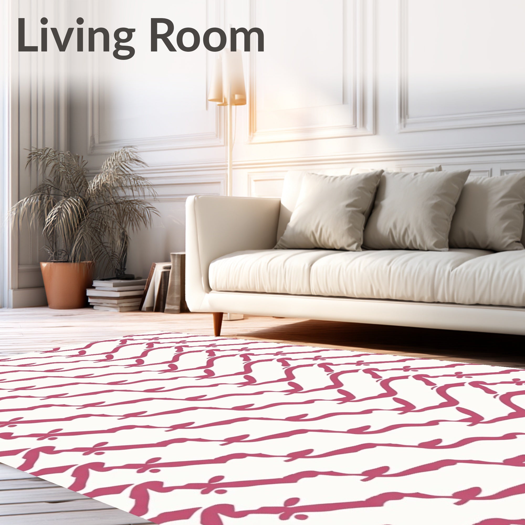 Pink Wavy Strokes Pattern Rug