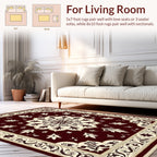 Ornate Floral Medallion Crimson Rug