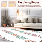 Whimsical Swirl Floral Pattern Design Rug
