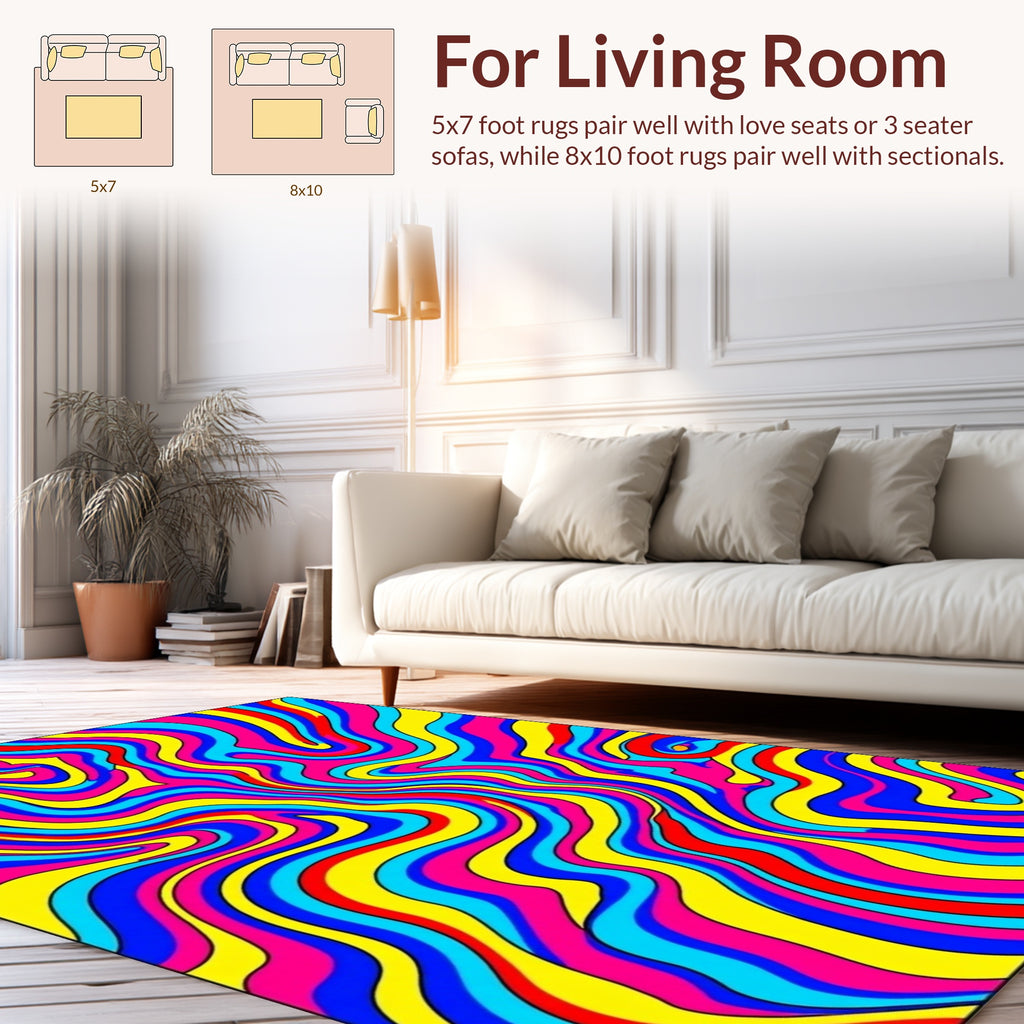 Psychedelic Swirl Bright Pattern Rug