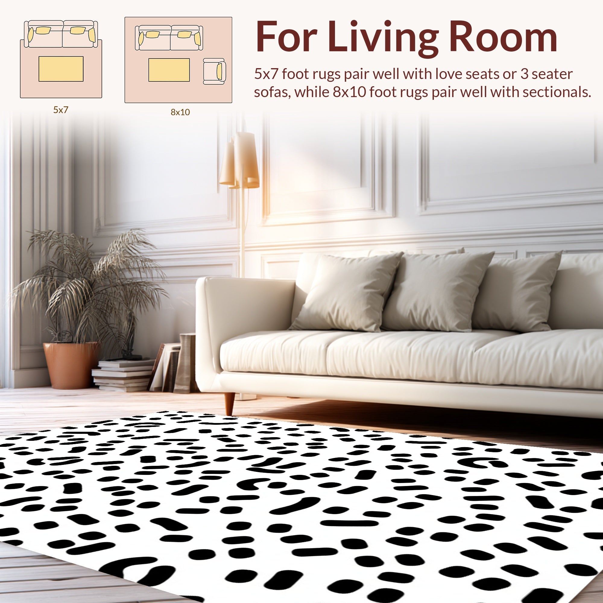 Minimalist Black Dot Dash Rug
