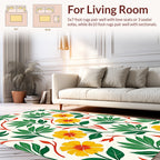 Tropical Floral Pattern With Yellow Blossoms Rug