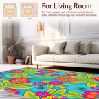 Vibrant Floral Pattern With Leafy Accents Rug