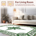 Art Nouveau Green Floral Star Frame Rug