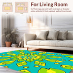 Citrine Emerald Floral Mandala Rug