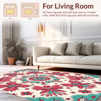Radiant Floral Medallion Coral Teal Rug