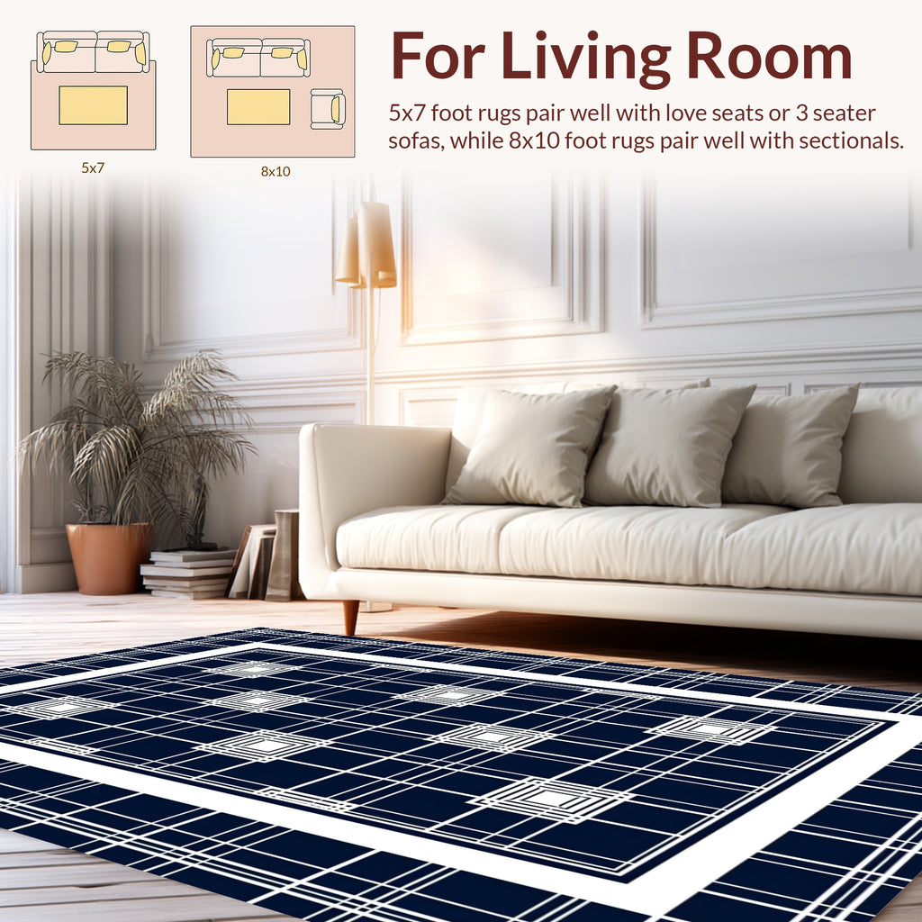 Geometric Gradient Square Pattern Rug