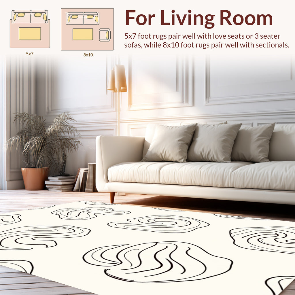 Abstract Swirl Contour Pattern Rug