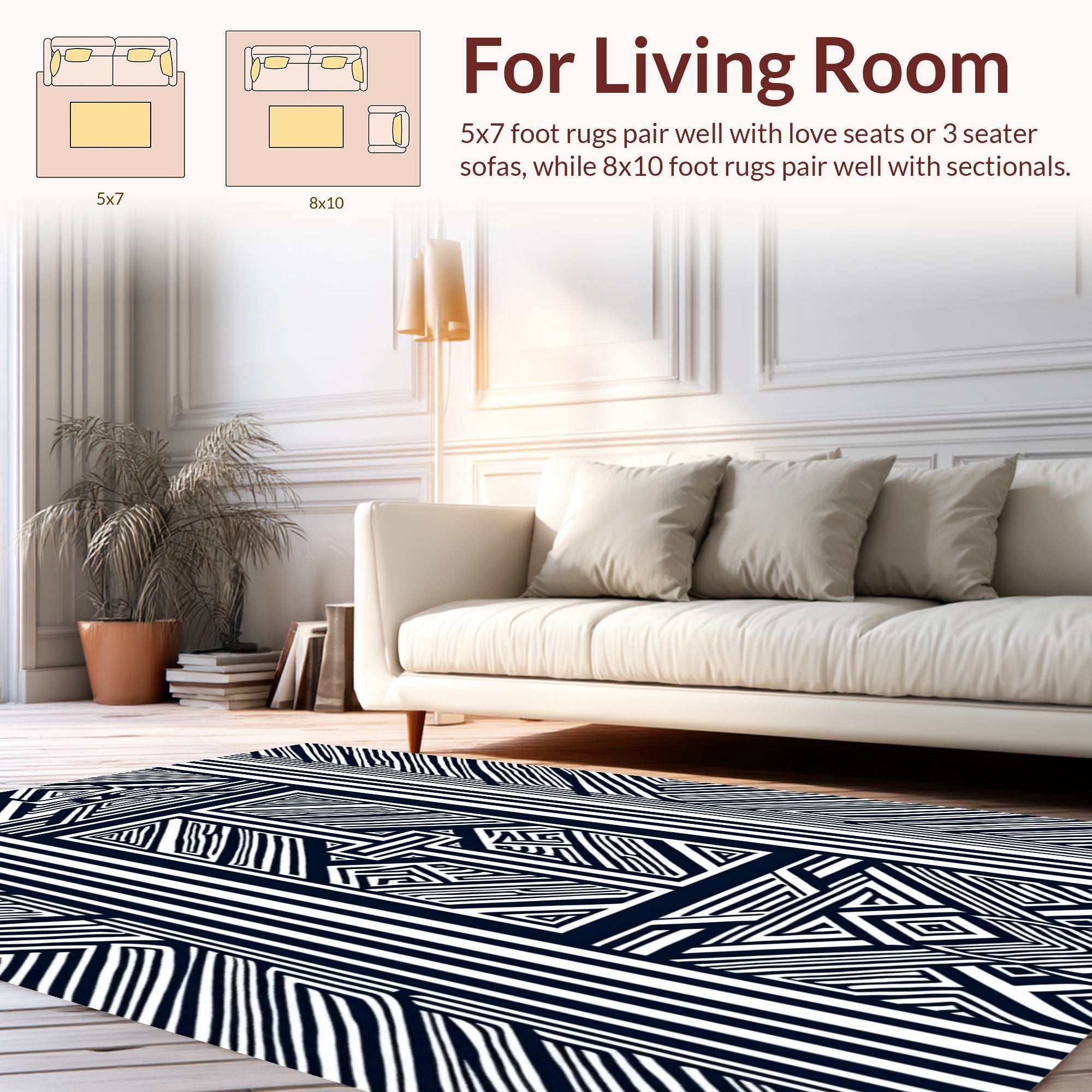 Bold Abstract Geometric Stripe Rug