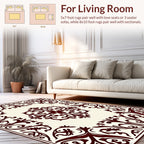 Intricate Baroque Floral Scrollwork Design Rug