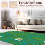 Verdant Foliage And Daisy Pattern Rug