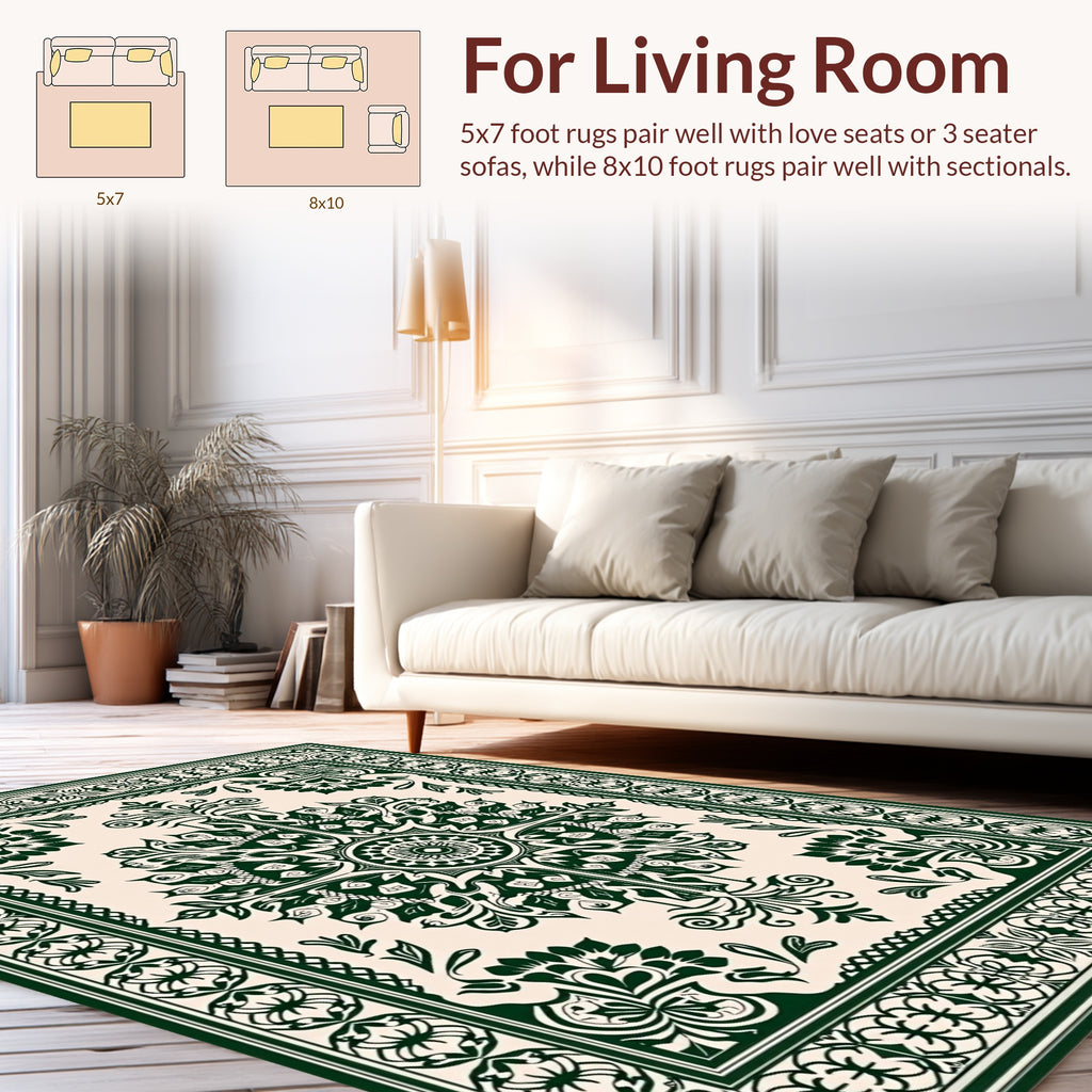 Intricate Floral Symmetry Pattern Rug