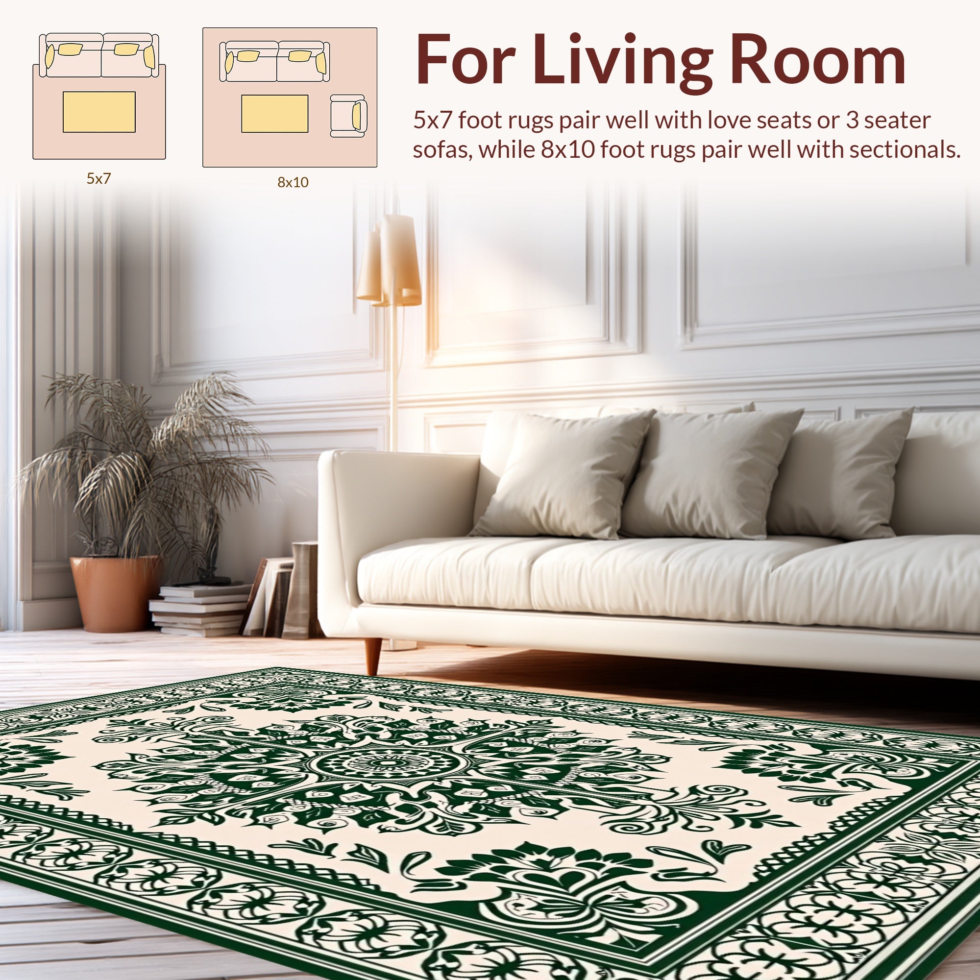 Intricate Floral Symmetry Pattern Rug