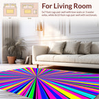 Vivid Color Burst Radial Pattern Rug