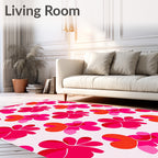 Vibrant Abstract Floral Pattern Rug