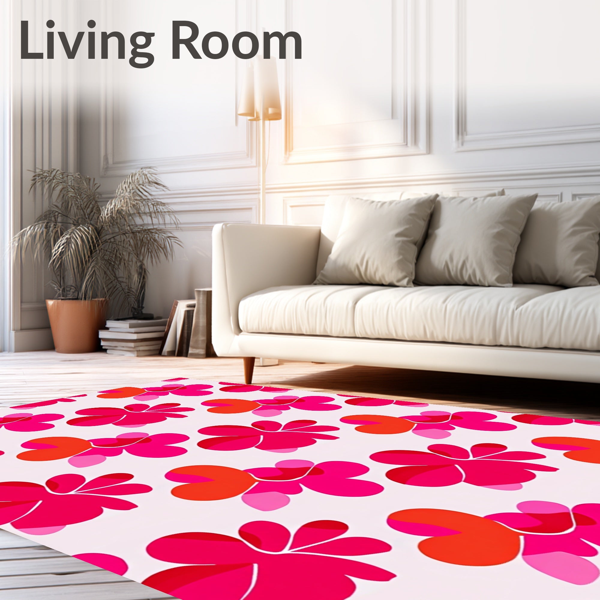 Vibrant Abstract Floral Pattern Rug