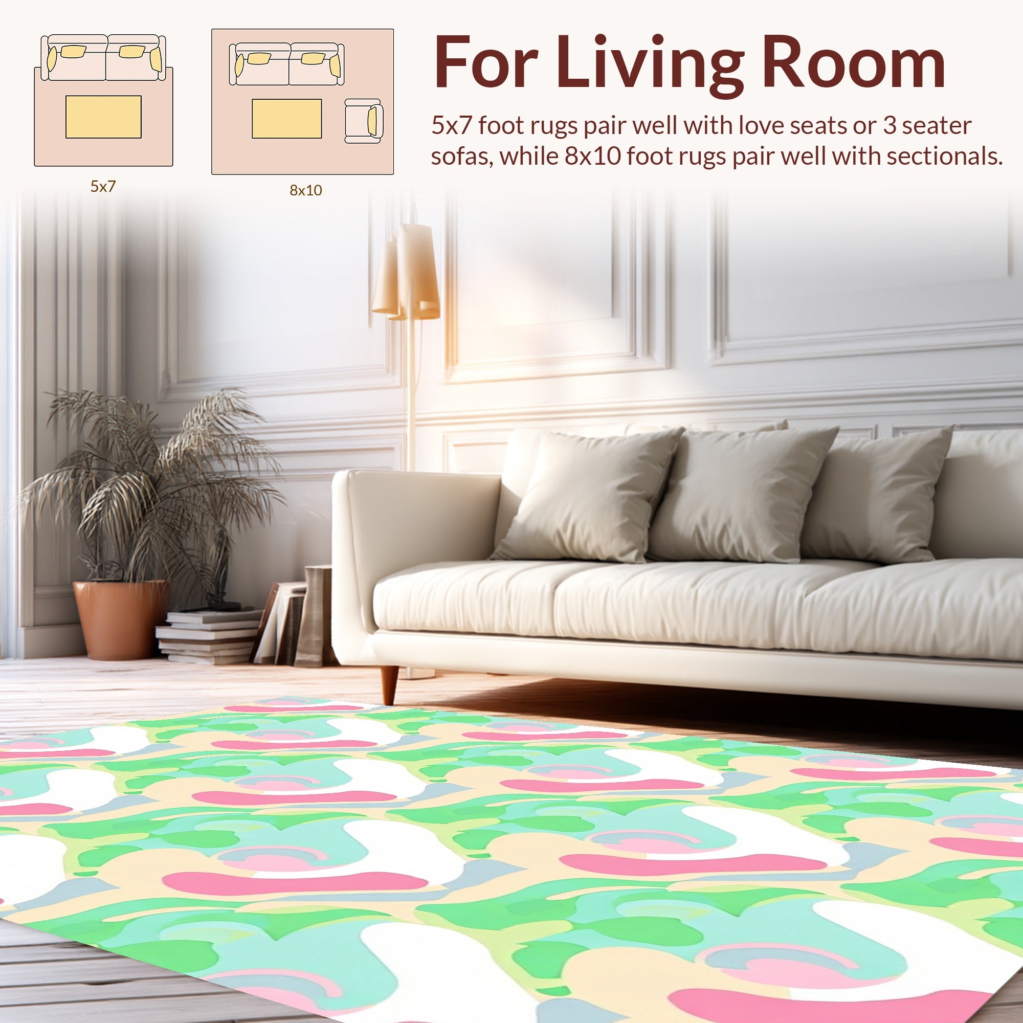 Soft Pastel Organic Shapes Pattern Rug