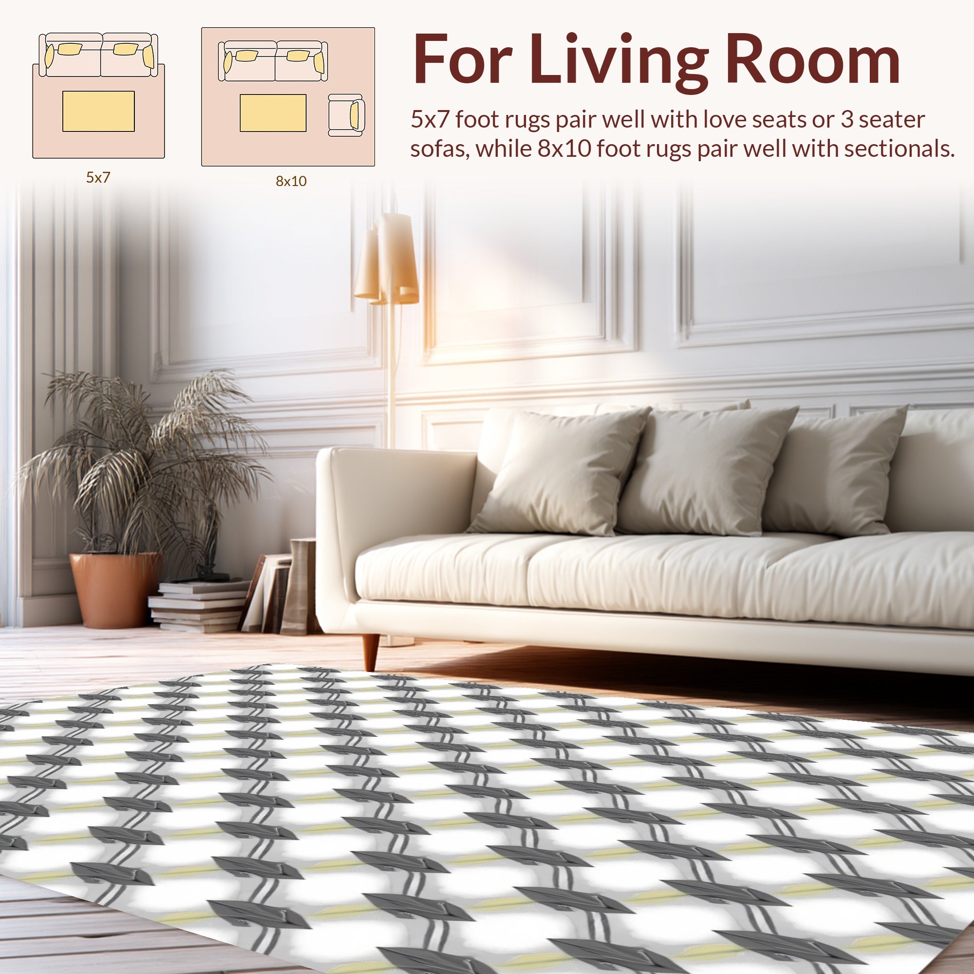 Geometric Argent Weave Pattern Rug