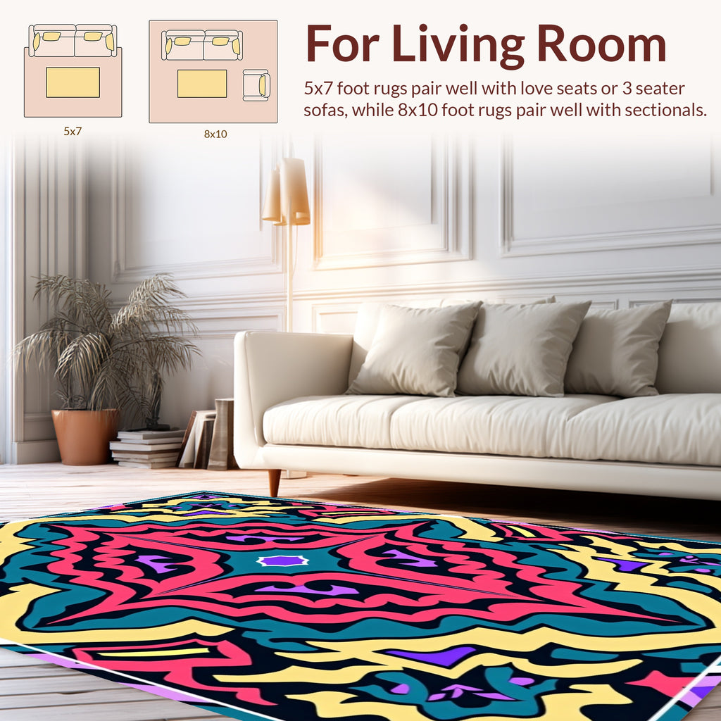 Abstract Mandala Pattern Vivid Design Rug