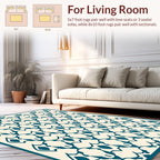 Teal Geometric Cutout Pattern Rug