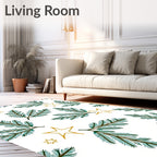 Pine Branches with Golden Stars Rug
