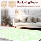 Delicate Green Floral Bubble Pattern Rug