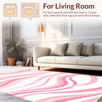 Soft Pink Wavy Stripes Rug
